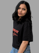 Load image into Gallery viewer, Organic Ethical Luxury Oversized Crop Top- Black