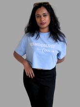Load image into Gallery viewer, Organic Ethical Luxury Oversized Crop Top- Chambray Blue