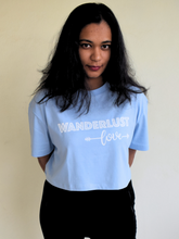 Load image into Gallery viewer, Organic Ethical Luxury Oversized Crop Top- Chambray Blue