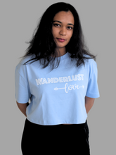 Load image into Gallery viewer, Organic Ethical Luxury Oversized Crop Top- Chambray Blue