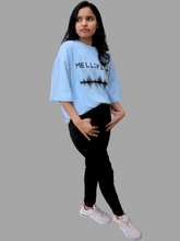 Load image into Gallery viewer, Organic Ethical Luxury OverSized Drop-Shoulder Tee- Chambray Blue