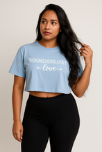 Lade das Bild in den Galerie-Viewer, Bio-ethisches, luxuriöses, übergroßes Crop-Top – Chambray-Blau