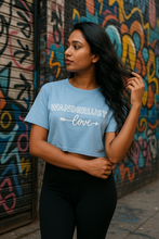 Lade das Bild in den Galerie-Viewer, Bio-ethisches, luxuriöses, übergroßes Crop-Top – Chambray-Blau