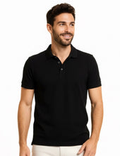 Load image into Gallery viewer, Organic Basic Ethical Luxury Polo- Black