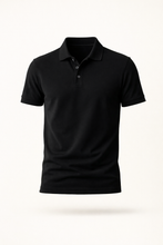 Load image into Gallery viewer, Organic Basic Ethical Luxury Polo- Black