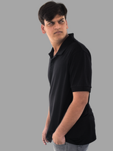 Load image into Gallery viewer, Organic Basic Ethical Luxury Polo- Black