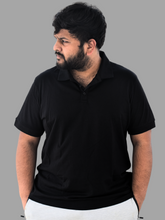 Load image into Gallery viewer, Organic Basic Ethical Luxury Polo- Black